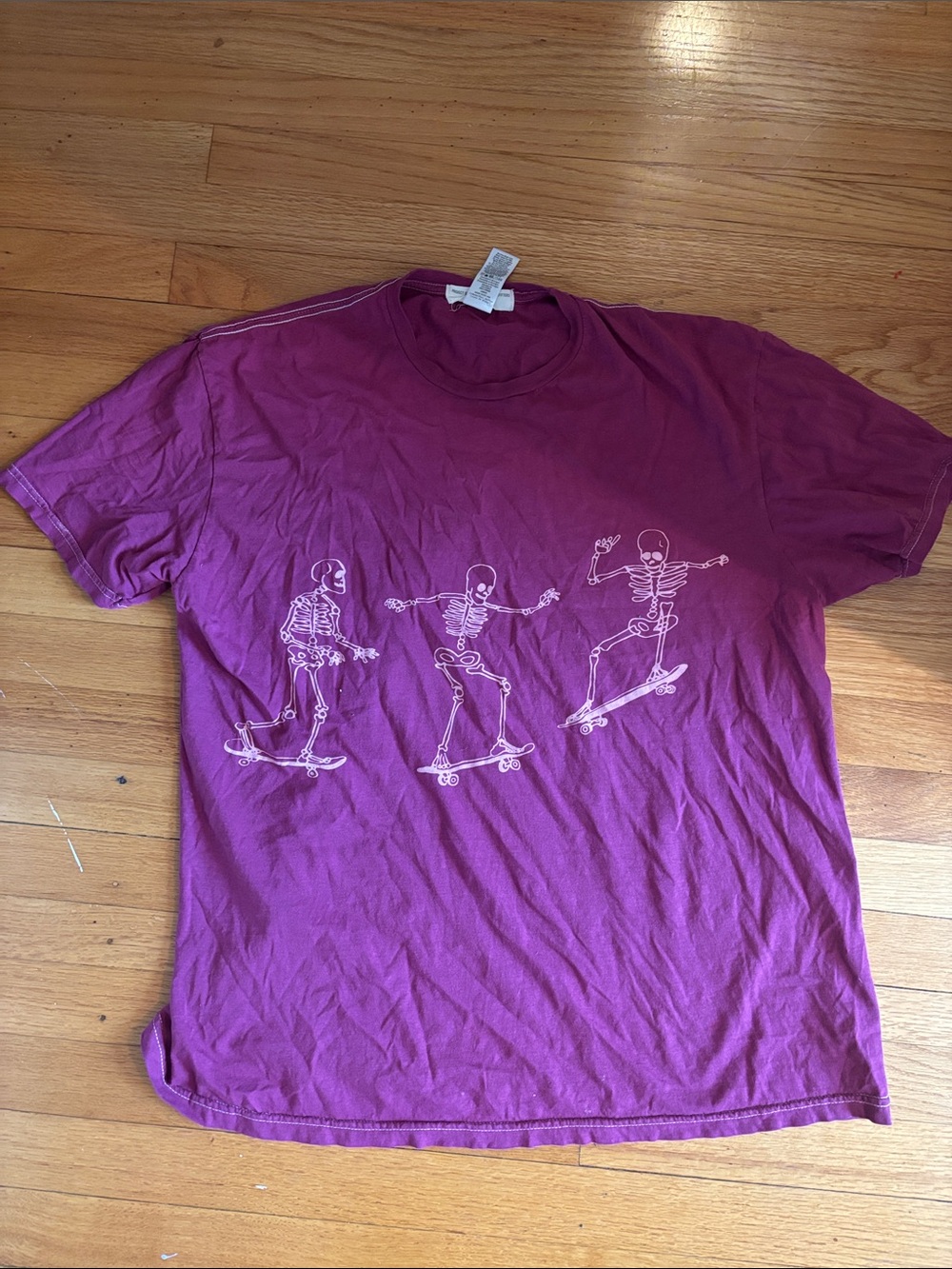 Urban outfitters pink Skelton on skateboard oversized tee